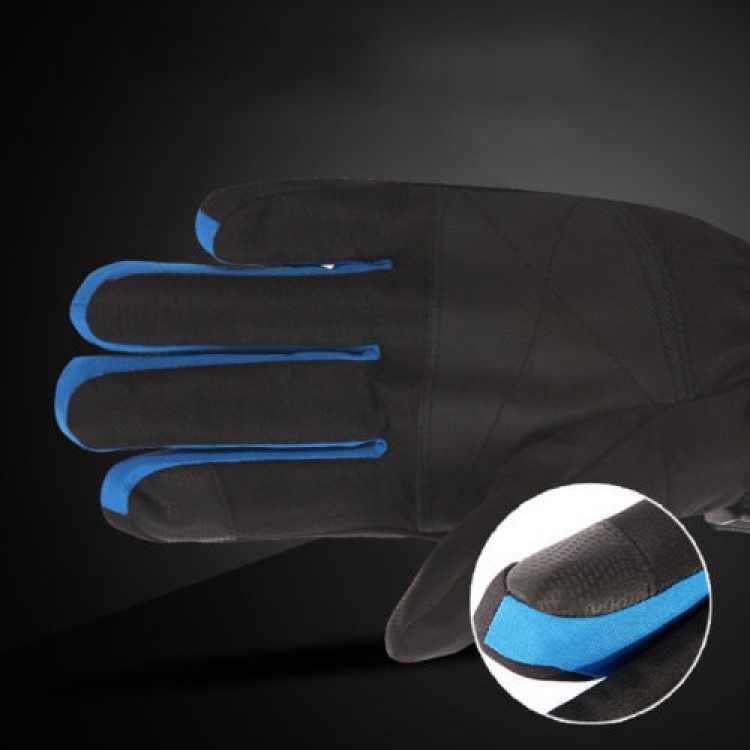 Waterproof ski gloves, Blue/Black, Size L