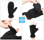 Flip-top fleece gloves, Large