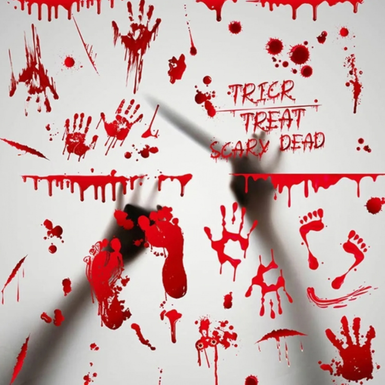 Bloody wall decorations with Halloween motifs, 30x20 Bloody wall decorations with Halloween motifs, 30x20