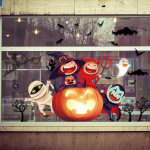 Wall decoration with Halloween motif, Pumpkin party 60x90cm Wall decoration with Halloween motif, Pumpkin party 60x90cm