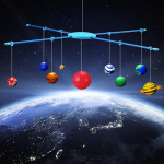 Hanging model of the solar system + luminous paint Hanging model of the solar system + luminous paint