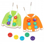 Wooden buttons on a sweater - educational game for toddlers Wooden buttons on a sweater - educational game for toddlers
