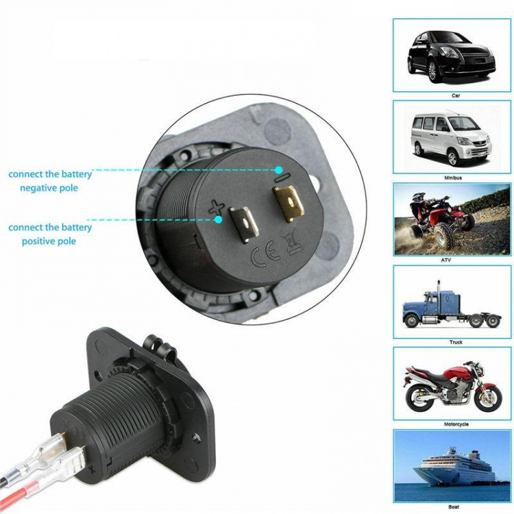 Extra sockets for car, boat, motorhome, 2 in 1 USB-socket splitter