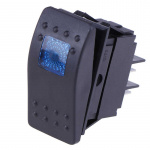 Waterproof power switch with LED lamp 5-pin, Blue