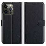 PU-leather case for iPhone 13 Pro, Black PU-leather case for iPhone 13 Pro, Black