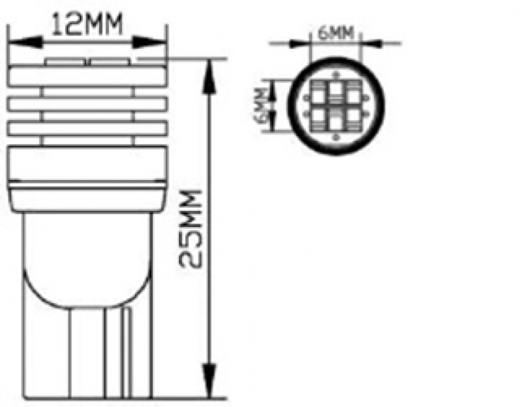 Canbus LED lamp, T10-3020, 210lm, White