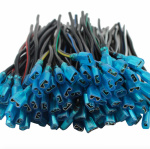 Flat pin sleeve insulated with cable 13cm, 100 pieces.