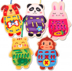 Wooden card - thread, Panda Wooden card - thread, Panda