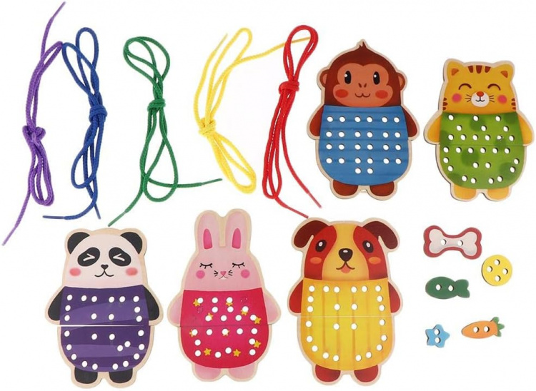 Wooden card - thread, Panda Wooden card - thread, Panda