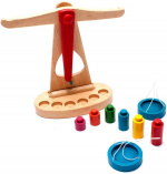 Wooden balance scale Wooden balance scale