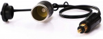 European DIN plug to cigarette lighter socket adapter, 12-24V