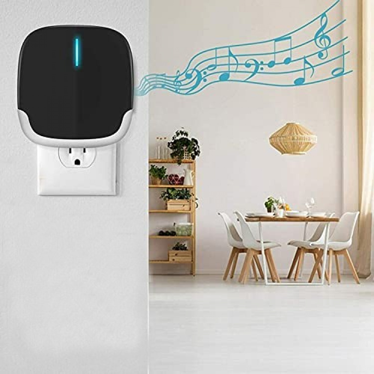 Plug & Play Wireless doorbell with long range, Black Plug & Play Wireless doorbell with long range, Black
