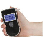 Compact alcohol meter for cars with LCD screen, Black/Silver.