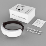 Massage device for tired eyes with heat and Bluetooth music, White. Massage device for tired eyes with heat and Bluetooth music, White.