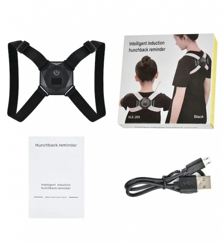 Support vest for better posture and back support, Black Support vest for better posture and back support, Black