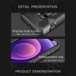 Durable case with stand for iPhone 13 Pro Max, Black.