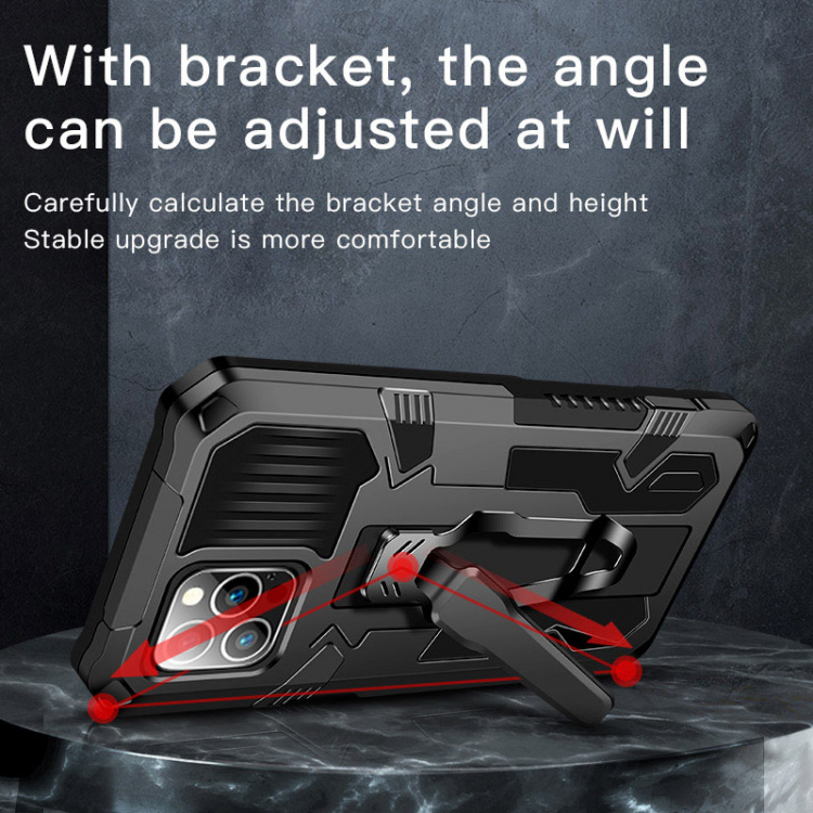 Durable case with stand for iPhone 13 Pro Max, Black.