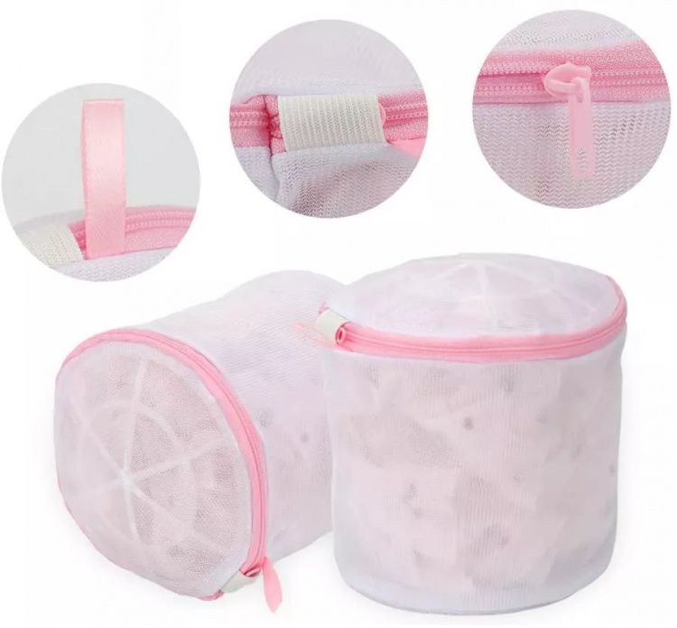 Combined laundry basket/laundry bag for underwear, Pink Combined laundry basket/laundry bag for underwear, Pink