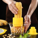 Corn peeler with cup, Yellow