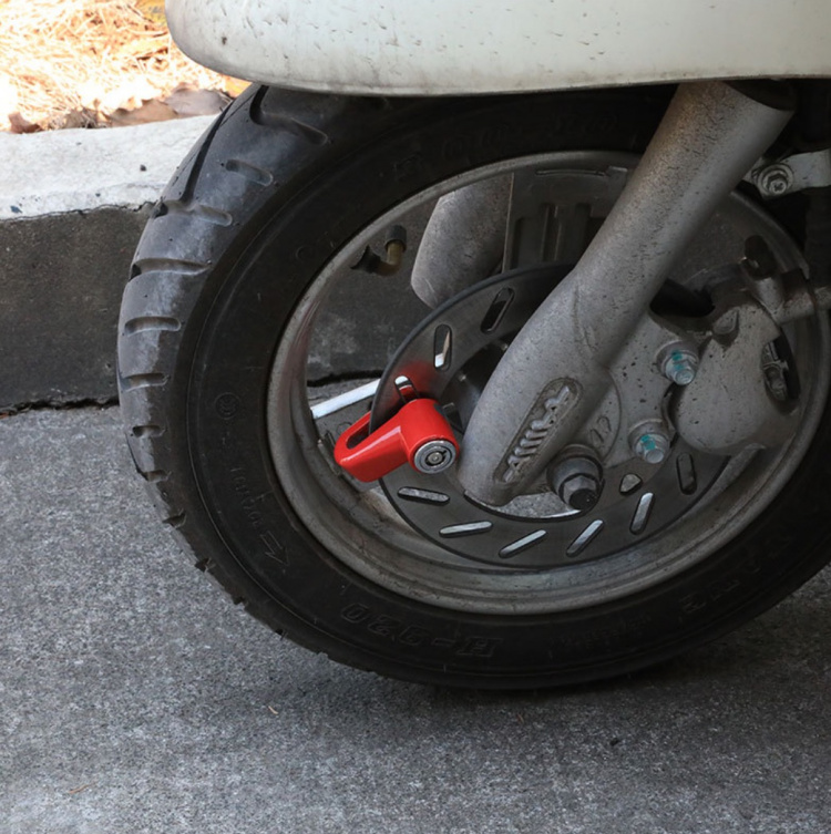 Disc brake lock for Bicycle & MC, Red Disc brake lock for Bicycle & MC, Red