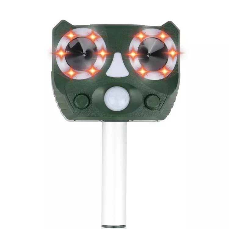 Solar Powered Pet Scare with Ultrasound and Alarm, Owl