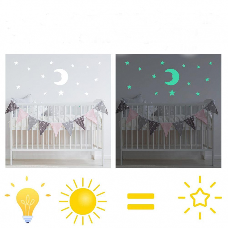 Glowing wall decals, Stars Glowing wall decals, Stars