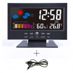 Weather station with Alarm Clock, Black Weather station with Alarm Clock, Black