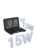 Digital Alarm Clock & Thermometer with QI Charging Digital Alarm Clock & Thermometer with QI Charging
