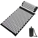 Spikmatta med kudde som lindrar smärta och stress, svart