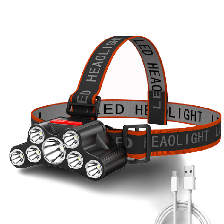 Rechargeable headlamp with 7 lights, LED Rechargeable headlamp with 7 lights, LED
