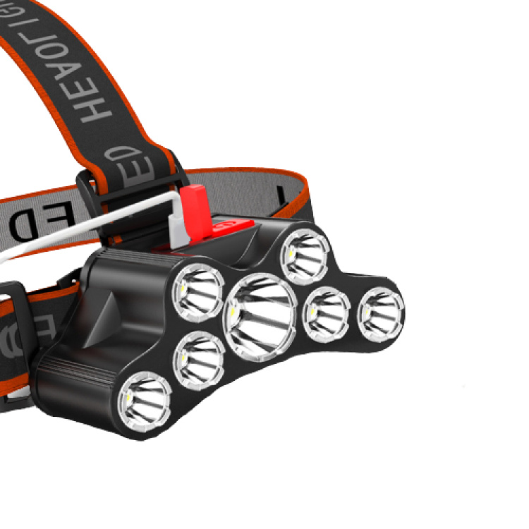 Rechargeable headlamp with 7 lights, LED Rechargeable headlamp with 7 lights, LED