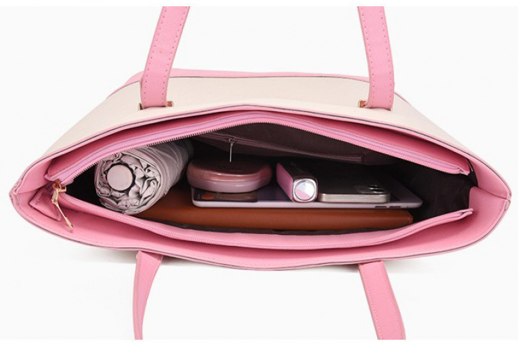 Handbags, Beige Pink with Gold Details Handbags, Beige Pink with Gold Details