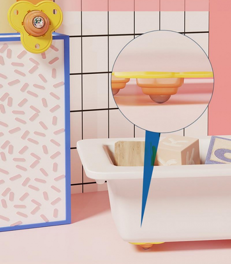 Drawer wheels in Stainless steel 4-pack, Orange Drawer wheels in Stainless steel 4-pack, Orange