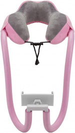 2-in-1 Neck Pillow with Tablet & Phone Support, Pink 2-in-1 Neck Pillow with Tablet & Phone Support, Pink