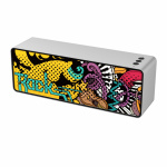 Bluetooth Speaker, Silver with Graffiti Bluetooth Speaker, Silver with Graffiti