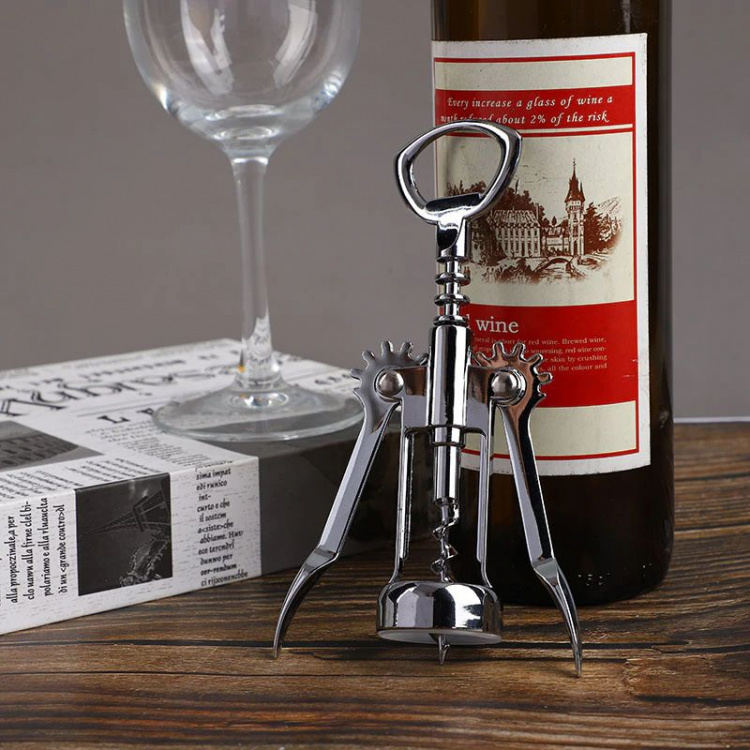Steel wine opener