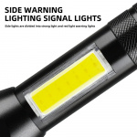 Flashlight with emergency hammer