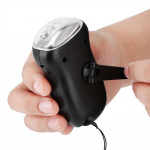 Hand-powered LED flashlight, Black