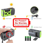 Road Radio / Emergency Radio with LED Light - FM Radio, Solar, Rechargeable Battery, Red