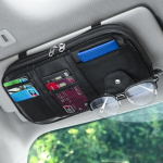 Multifunctional storage bag for car sunshade, Black. Multifunctional storage bag for car sunshade, Black.