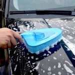 Washing sponge with handle for car cleaning