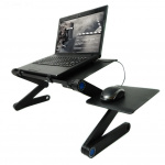 Foldable Laptop Desk with Cooling Hole & Mouse Stand, Black Foldable Laptop Desk with Cooling Hole & Mouse Stand, Black