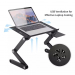 Multifunctional Laptop Desk with Built-in Cooling Fans, Black Multifunctional Laptop Desk with Built-in Cooling Fans, Black