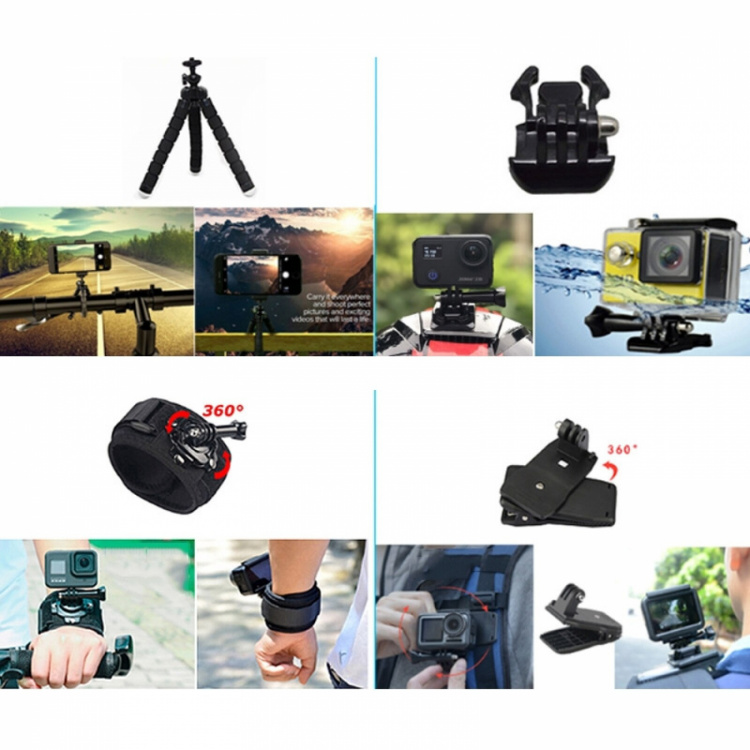 Starttillbehör Combo Kit för Olika GoPro Hero Modeller