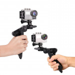 Camera grip with built-in tripod stand for action cameras Camera grip with built-in tripod stand for action cameras