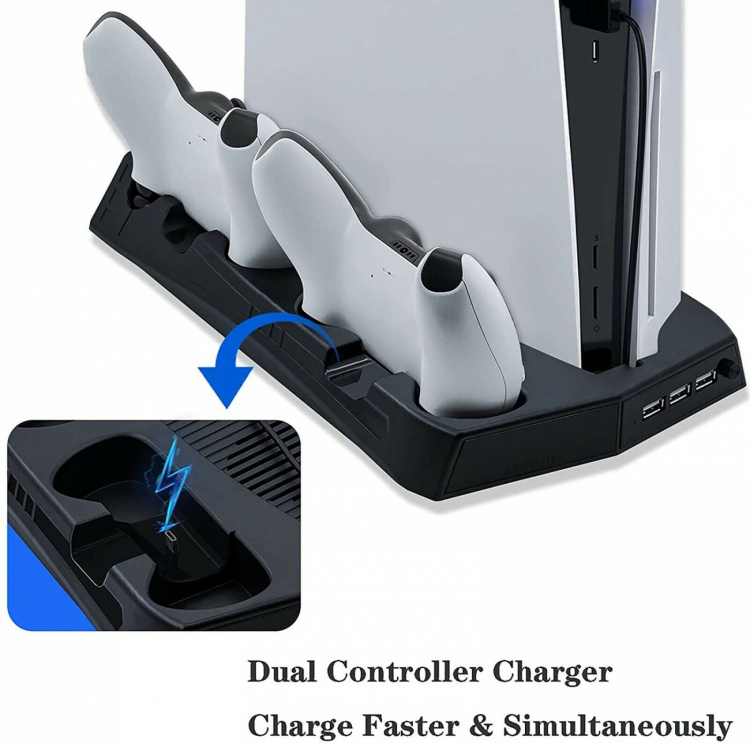 Charging station with cooling fans and game storage for PS5 Charging station with cooling fans and game storage for PS5