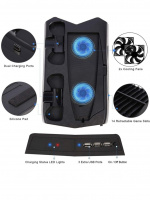 Charging station with cooling fans and game storage for PS5 Charging station with cooling fans and game storage for PS5