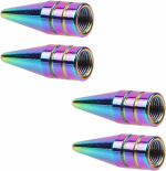 Valve caps 4-pack, Rainbow colored Pointed Valve caps 4-pack, Rainbow colored Pointed