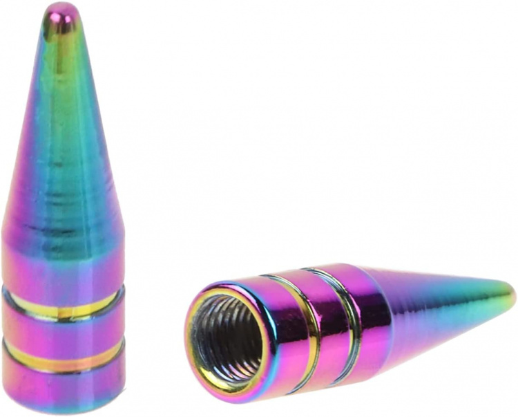 Valve caps 4-pack, Rainbow colored Pointed Valve caps 4-pack, Rainbow colored Pointed