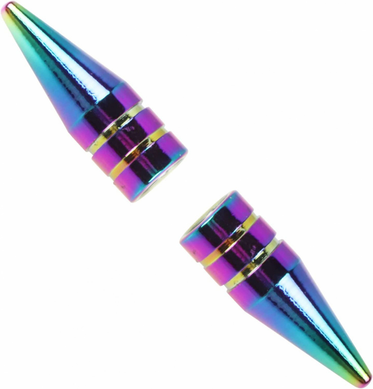Valve caps 4-pack, Rainbow colored Pointed Valve caps 4-pack, Rainbow colored Pointed